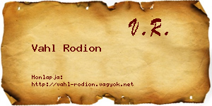 Vahl Rodion névjegykártya
